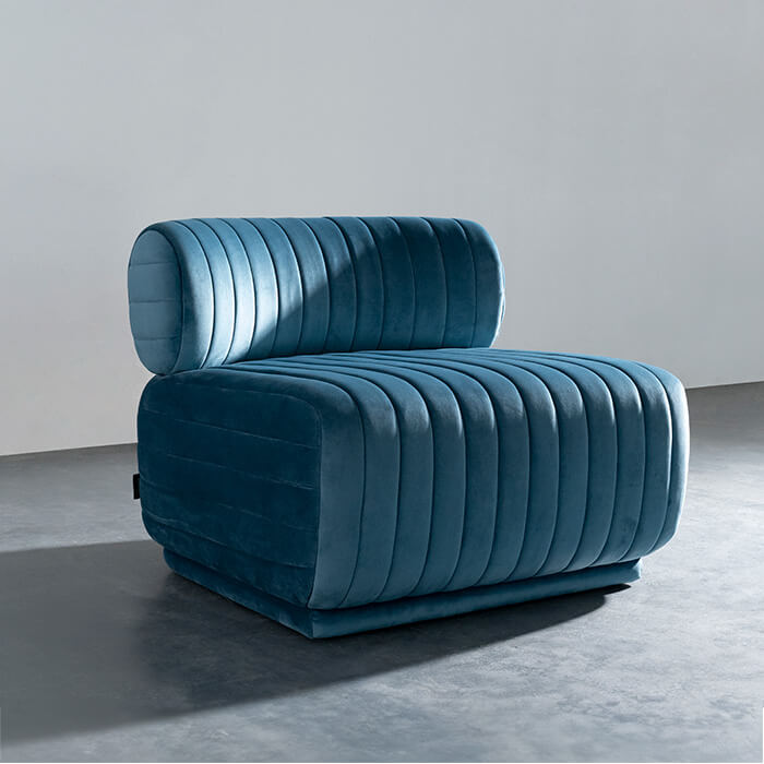 Modern hem enkel soffa Velvet Fabric Armless Lounge Chair 