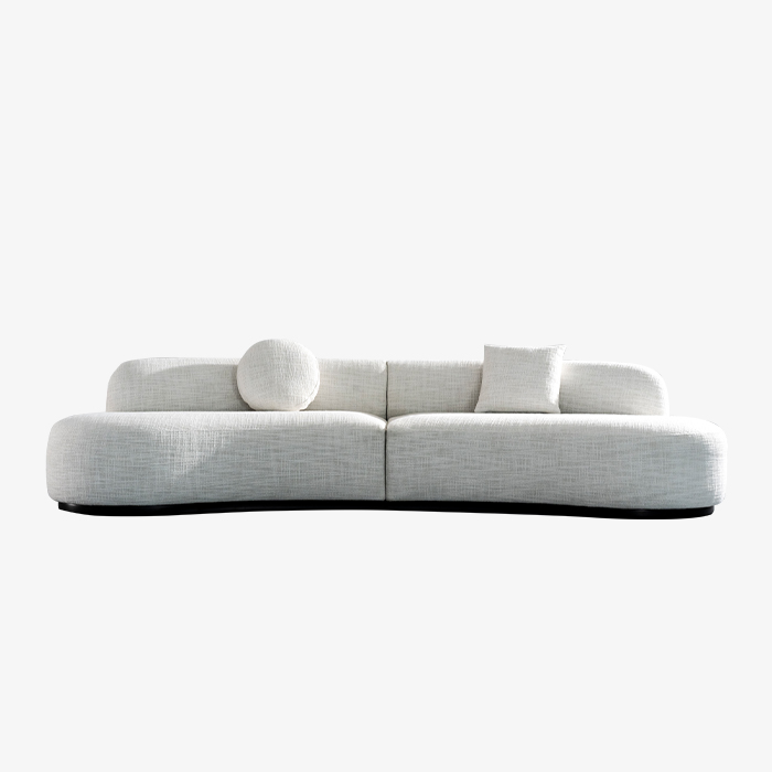 Modern skandinavisk vit böjd stoppad soffa Tre-sits soffa för vardagsrum