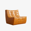 Modern Leather Single Lazy Sofa Stol Klädd Armless Lounge Chair