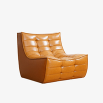 Modern Leather Single Lazy Sofa Stol Klädd Armless Lounge Chair