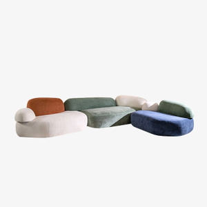 Italiensk Pebble Rubble Series Sektionsmodulär stoppad soffa 