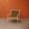 Minimalistisk Möbler Utomhus Metallvävd Loungestol Vit