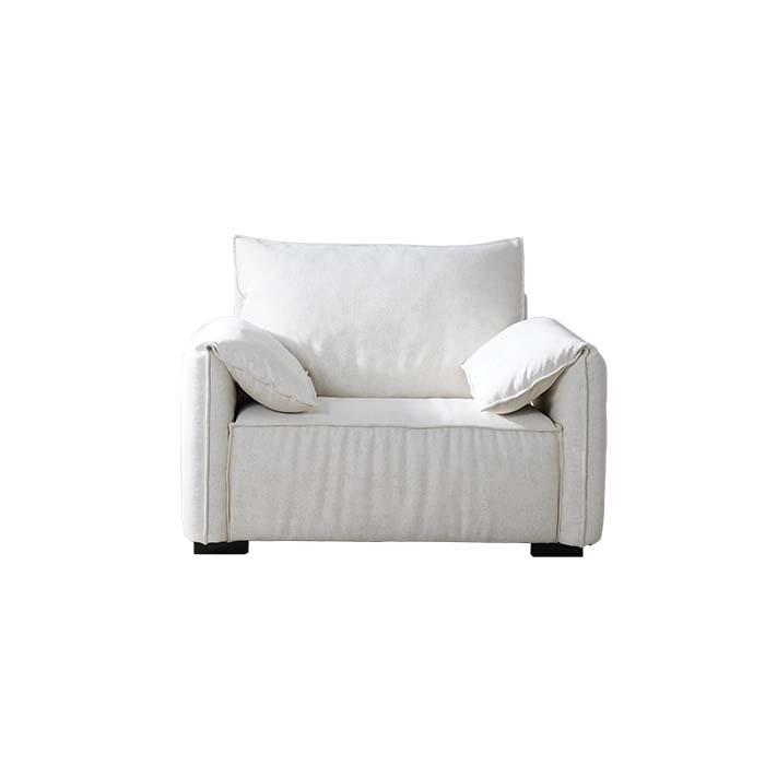 Lyxig modern vit enkel soffa stoppad accentfåtölj