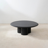 Minimalistisk svart ek Naturträ Soffbordsset