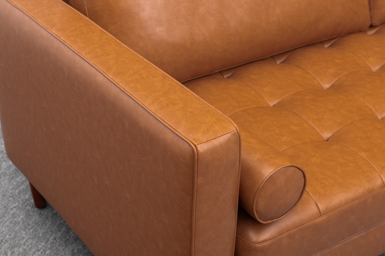 Italiensk design läder brun 3-sits lädersoffa för huslobbyn Executive reception