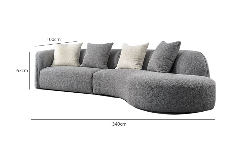 modern böjd soffa