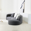 Modern Böjd soffa Vardagsrum Vit sammet Sektionerad Boucle Tyg Väntar Creative Curve Soffset För Hus Skönhetssalong Lägenhet