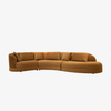 Modern samtida Chenille tyg böjd sektionssoffa soffa tre sits för vardagsrum