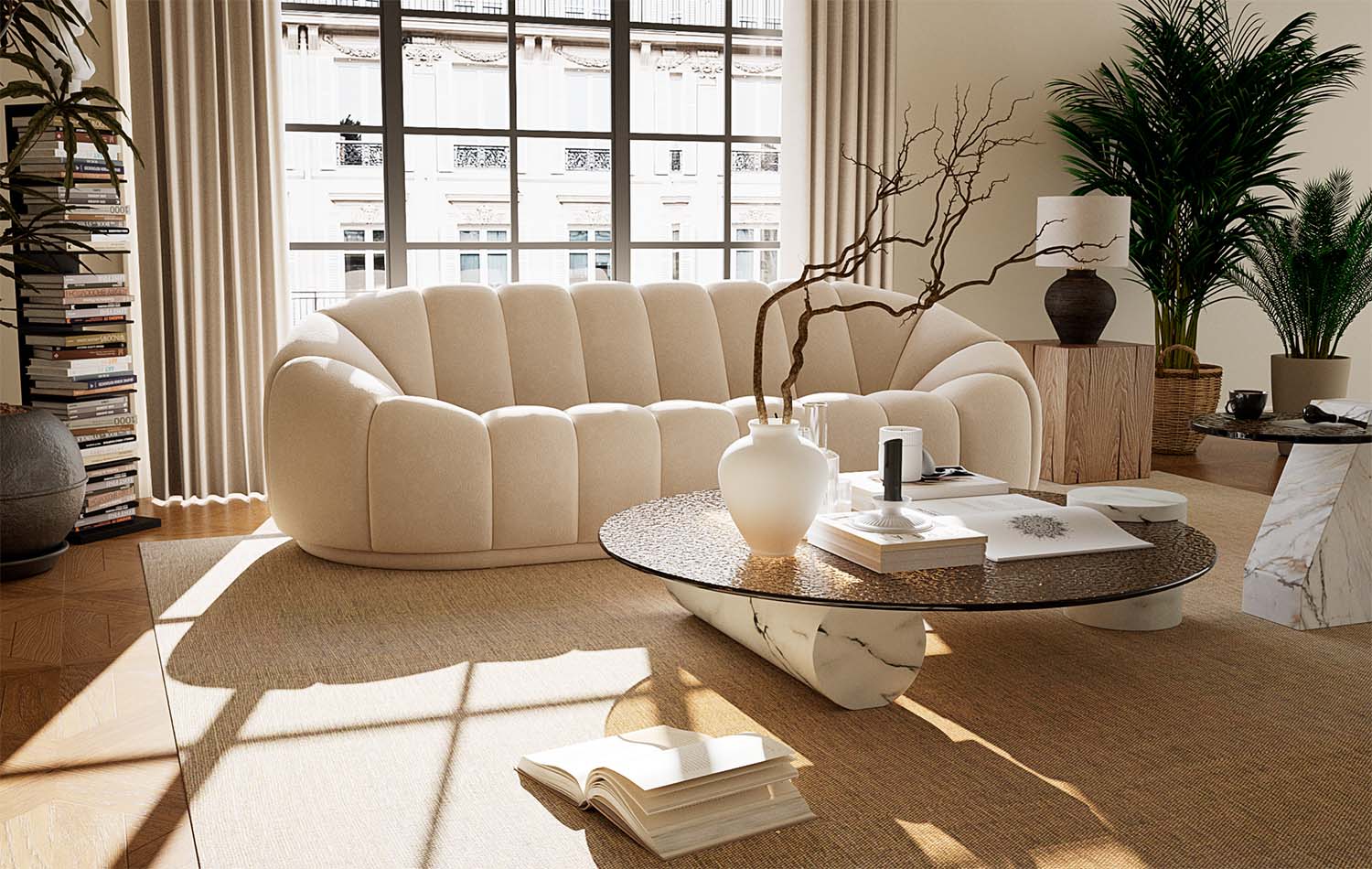 modern samtida soffa