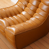 Modern Leather Single Lazy Sofa Stol Klädd Armless Lounge Chair