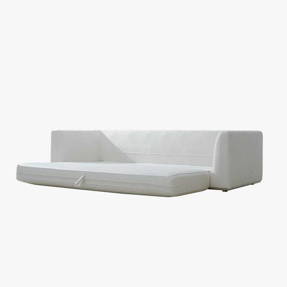 Modern vit stoppad bäddsoffa