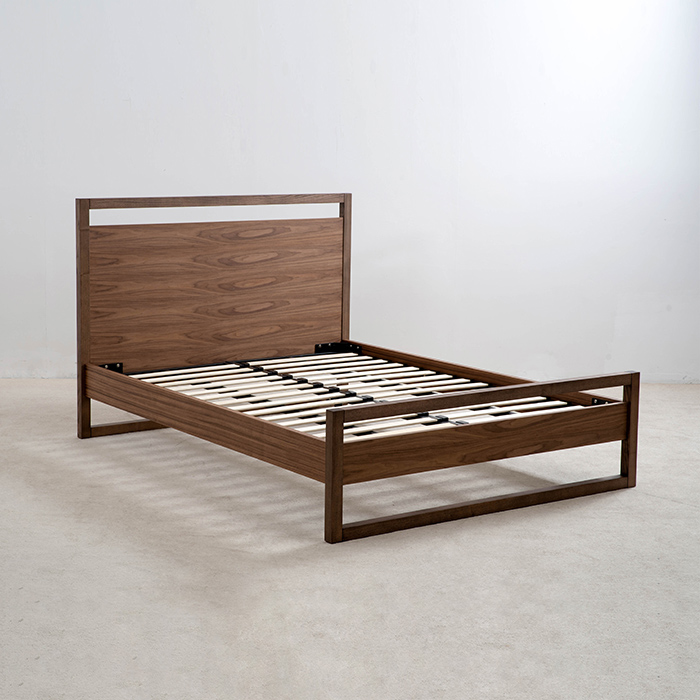 Trä Queen King Bed Ram med sänggavel