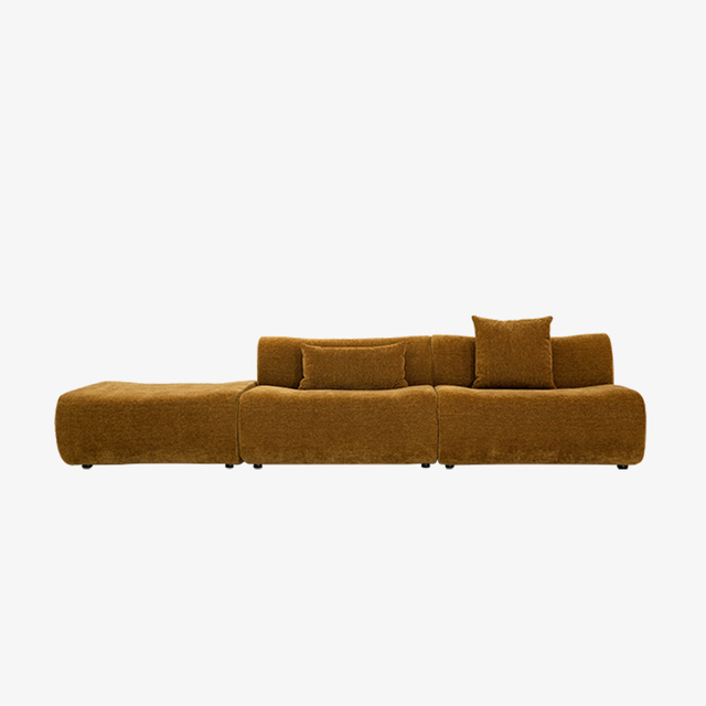 Modern Velvet Modular Sectional Soffa Klädd L-formad soffa med låg rygg