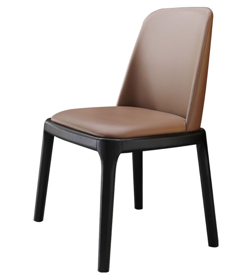  Brun Modern Pu Leather Accent Chair Dämpad stol