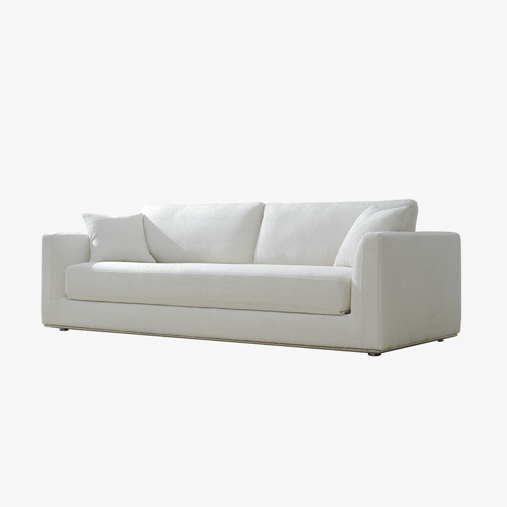 Modern vit stoppad bäddsoffa