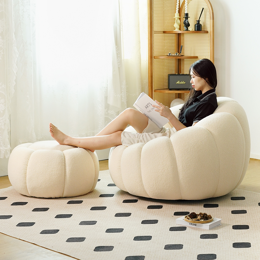 Pumpkin Lazy Swivel Soffstol Nordic Cloud Cute Stol