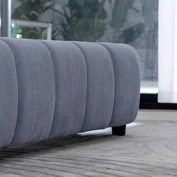 Velvet Block Twin Size Bed Stoppad plattformssäng