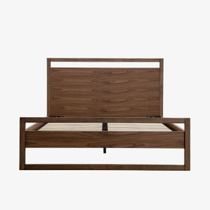 Trä Queen King Bed Ram med sänggavel