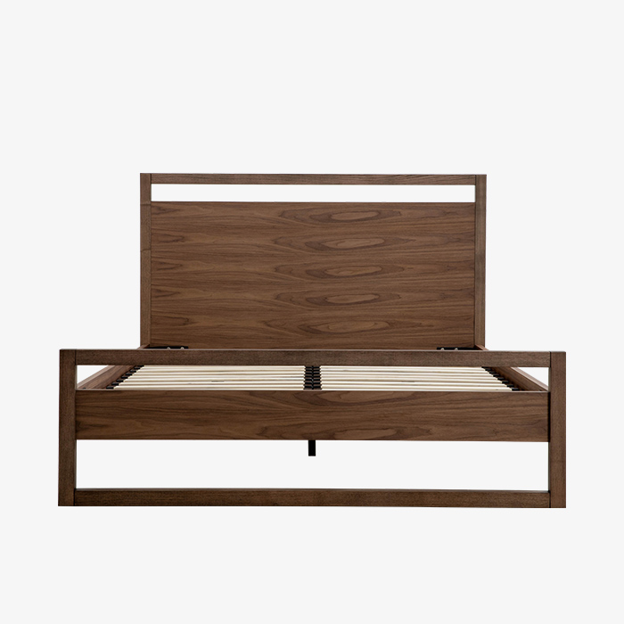Trä Queen King Bed Ram med sänggavel