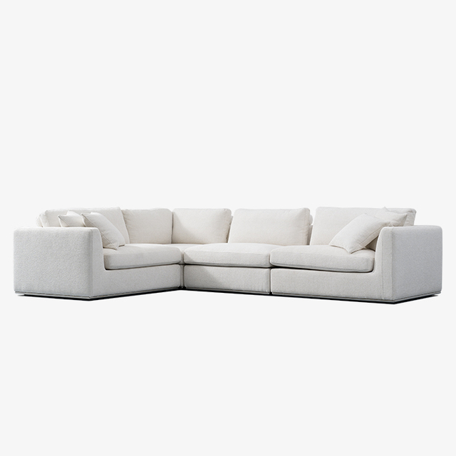 Minimalistisk grå modulär stoppad soffa för vardagsrum