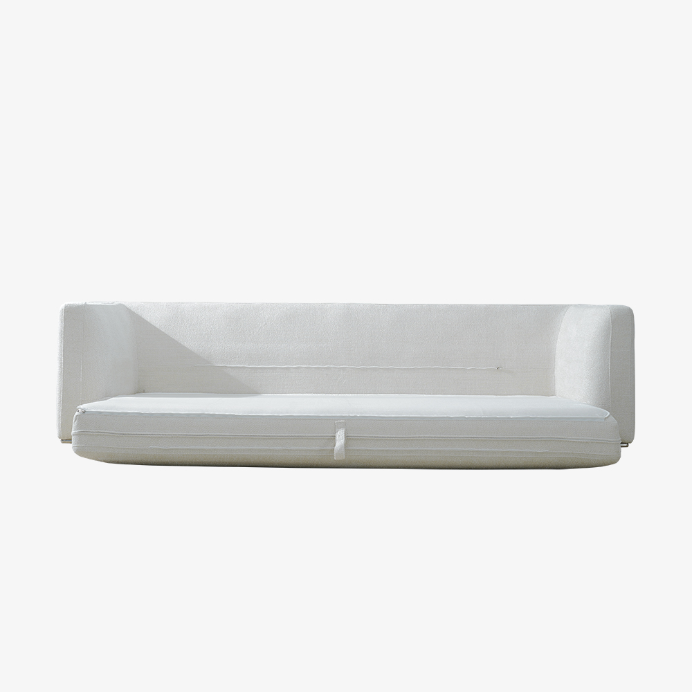 Modern vit stoppad bäddsoffa