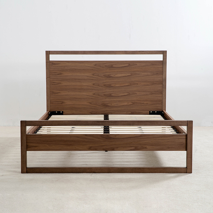 Trä Queen King Bed Ram med sänggavel
